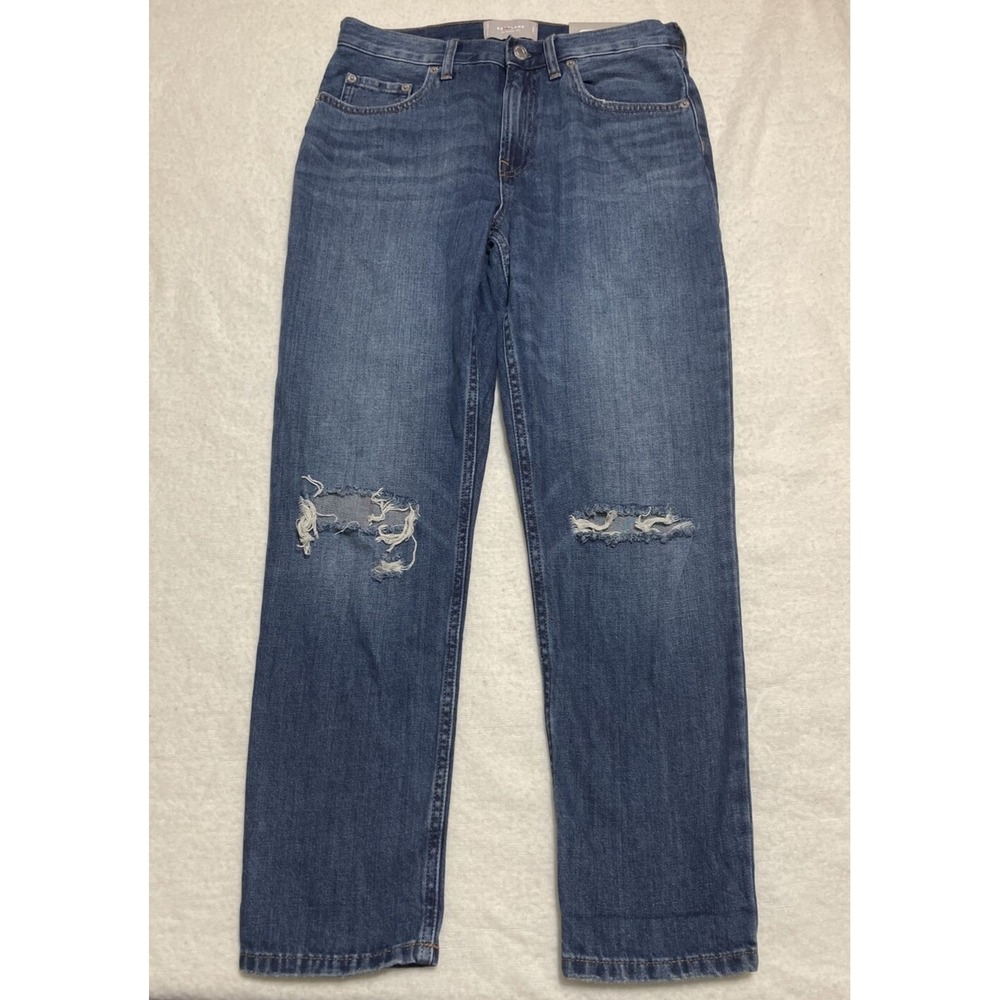 Everlane Jeans Womens 27 Reg Blue Regular Fit High Rise 28x27 Distressed